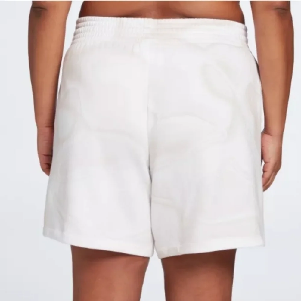 DSG X TWITCH + ALLISON Women's Long Fleece Shorts white and tan color - Picture 2 of 9